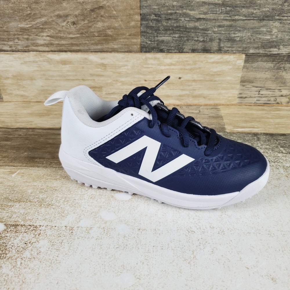 New Balance 4040v8 Kids Sz 13.5 Turf Trainer Navy Blue White Lace-Up Sneakers